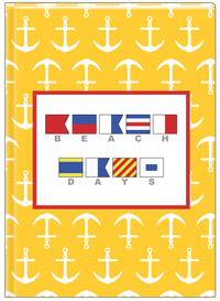 Thumbnail for Personalized Nautical Flags Journal with Anchors - Yellow and Red - Flags with Grey Letters - Front View
