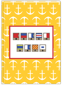 Thumbnail for Personalized Nautical Flags Journal with Anchors - Yellow and Red - Flags with Light Brown Frames - Front View