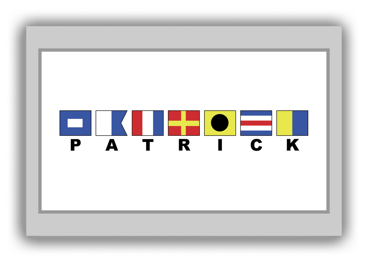 Personalized Nautical Flags Canvas Wrap & Photo Print - Grey and White - Flags with Large Letters - Front View