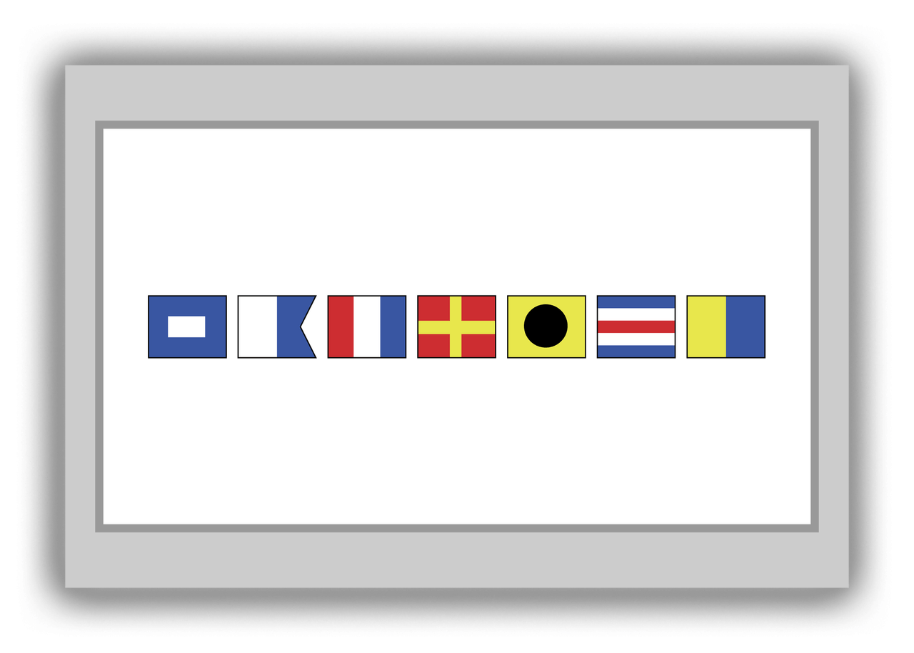Personalized Nautical Flags Canvas Wrap & Photo Print - Grey and White - Flags without Letters - Front View