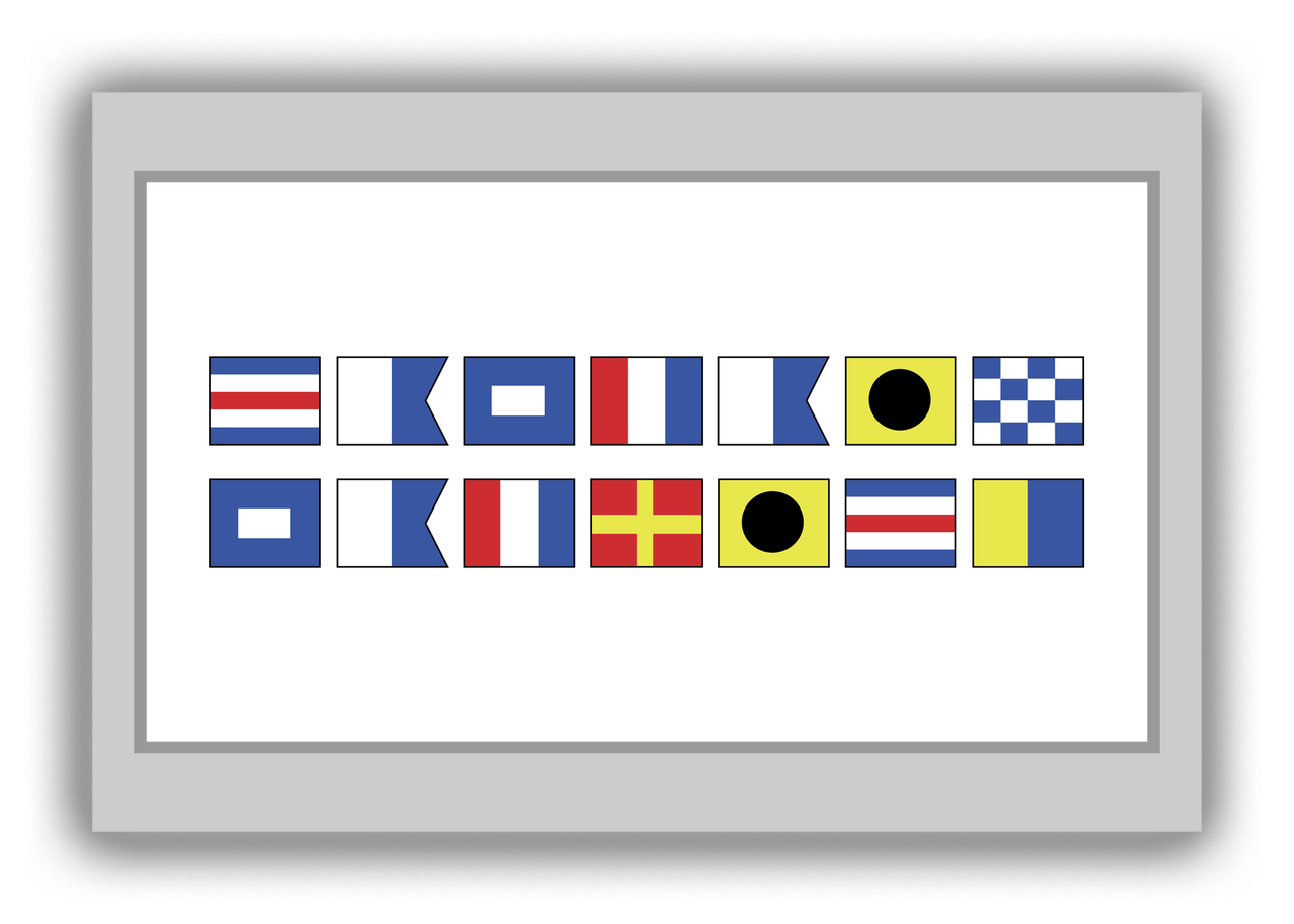 Personalized Nautical Flags Canvas Wrap & Photo Print - Grey and White - Flags without Letters - Multi-Line - Front View