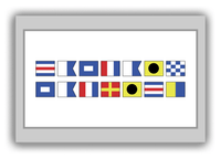 Thumbnail for Personalized Nautical Flags Canvas Wrap & Photo Print - Grey and White - Flags without Letters - Multi-Line - Front View