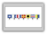 Thumbnail for Personalized Nautical Flags Canvas Wrap & Photo Print - Grey and White - Flags with Small Letters - Front View