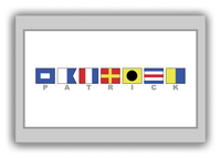 Thumbnail for Personalized Nautical Flags Canvas Wrap & Photo Print - Grey and White - Flags with Grey Letters - Front View