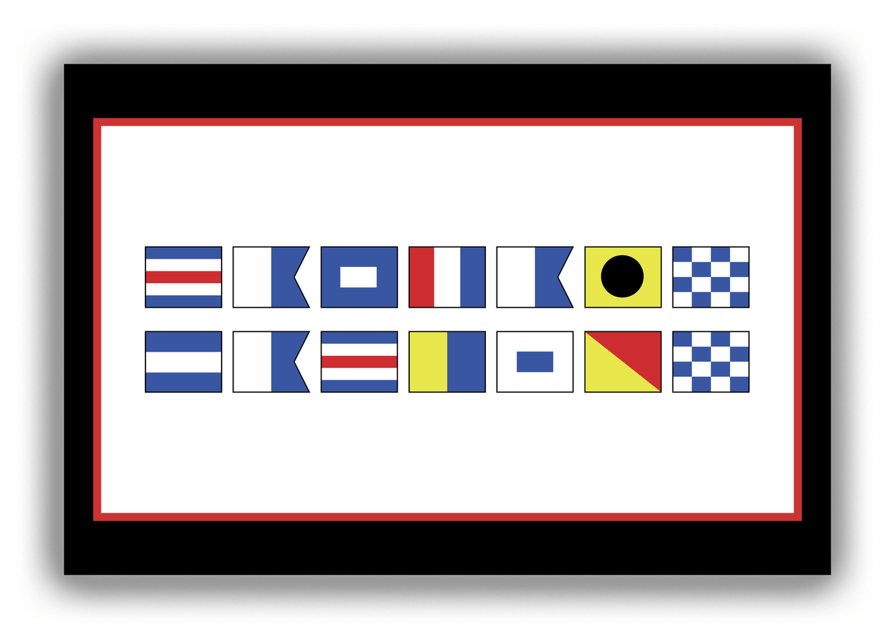 Personalized Nautical Flags Canvas Wrap & Photo Print - Black and Red - Flags without Letters - Multi-Line - Front View