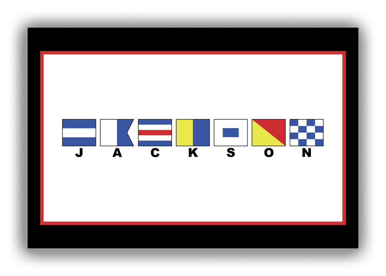 Personalized Nautical Flags Canvas Wrap & Photo Print - Black and Red - Flags with Small Letters - Front View