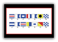 Thumbnail for Personalized Nautical Flags Canvas Wrap & Photo Print - Black and Red - Flags with Grey Letters - Multi-Line - Front View