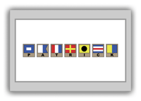 Thumbnail for Personalized Nautical Flags Canvas Wrap & Photo Print - Grey and White - Flags with Light Brown Frames - Front View