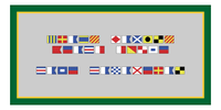 Thumbnail for Personalized Nautical Flags Beach Towel - Green and Gold - Flags without Letters - Front View