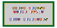 Thumbnail for Personalized Nautical Flags Beach Towel - Green and Gold - Flags with Small Letters - Front View