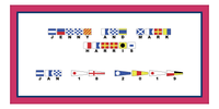 Thumbnail for Personalized Nautical Flags Beach Towel - Pink and Blue - Flags with Large Letters - Front View