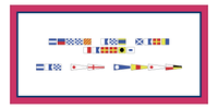 Thumbnail for Personalized Nautical Flags Beach Towel - Pink and Blue - Flags without Letters - Front View