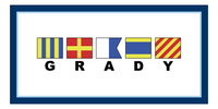 Thumbnail for Personalized Nautical Flags Beach Towel - Navy and Blue - Flags with Large Letters - Front View