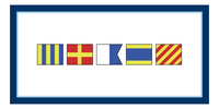 Thumbnail for Personalized Nautical Flags Beach Towel - Navy and Blue - Flags without Letters - Front View