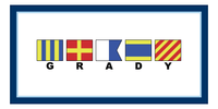 Thumbnail for Personalized Nautical Flags Beach Towel - Navy and Blue - Flags with Small Letters - Front View