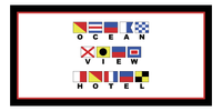Thumbnail for Personalized Nautical Flags Beach Towel - Black and Red - Flags with Large Letters - Front View