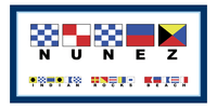 Thumbnail for Personalized Nautical Flags Beach Towel II - Navy and Blue - Flags with Large Letters - Front View