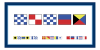 Thumbnail for Personalized Nautical Flags Beach Towel II - Navy and Blue - Flags without Letters - Front View