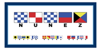 Thumbnail for Personalized Nautical Flags Beach Towel II - Navy and Blue - Flags with Small Letters - Front View