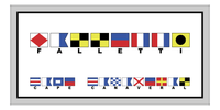 Thumbnail for Personalized Nautical Flags Beach Towel II - Grey and Black - Flags with Small Letters - Front View