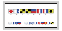 Thumbnail for Personalized Nautical Flags Beach Towel II - Grey and Black - Flags with Grey Letters - Front View