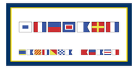 Thumbnail for Personalized Nautical Flags Beach Towel II - Navy Blue and Gold - Flags without Letters - Front View