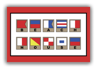Thumbnail for Personalized Nautical Flags Canvas Wrap & Photo Print - Red and Black - Flags with Light Brown Frames - Front View