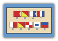 Thumbnail for Personalized Nautical Flags Canvas Wrap & Photo Print - Blue and Tan - Flags with Grey Letters - Front View