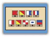 Thumbnail for Personalized Nautical Flags Canvas Wrap & Photo Print - Blue and Tan - Flags with Light Brown Frames - Front View
