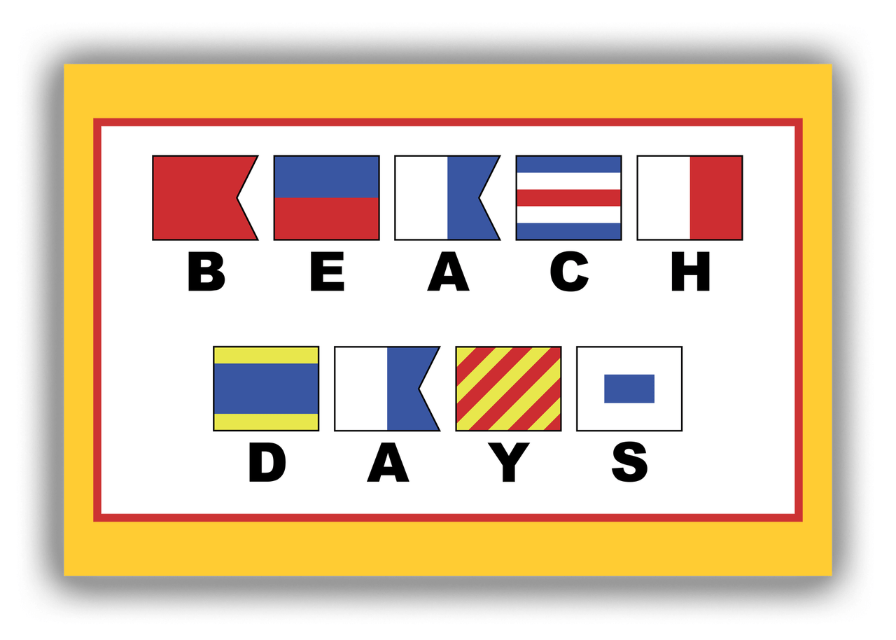 Personalized Nautical Flags Canvas Wrap & Photo Print - Yellow and Red - Flags with Large Letters - Front View