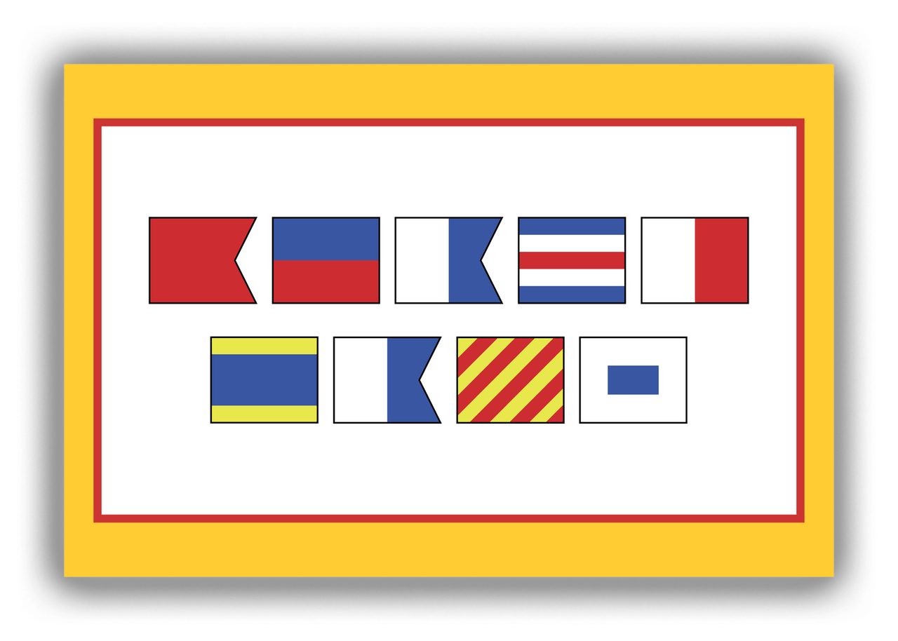 Personalized Nautical Flags Canvas Wrap & Photo Print - Yellow and Red - Flags without Letters - Front View