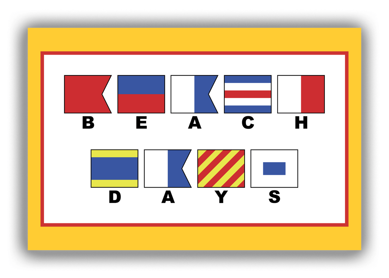 Personalized Nautical Flags Canvas Wrap & Photo Print - Yellow and Red - Flags with Small Letters - Front View