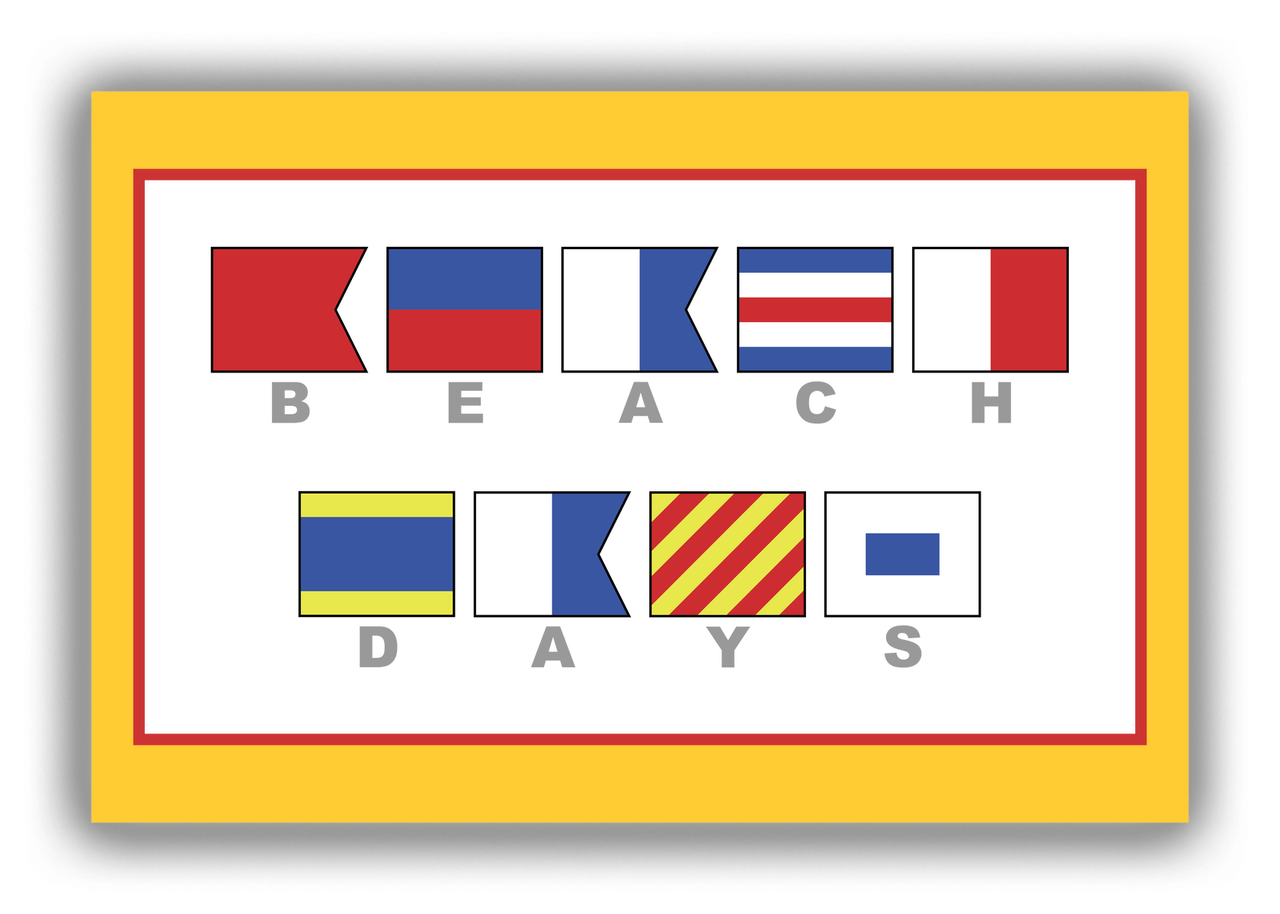 Personalized Nautical Flags Canvas Wrap & Photo Print - Yellow and Red - Flags with Grey Letters - Front View
