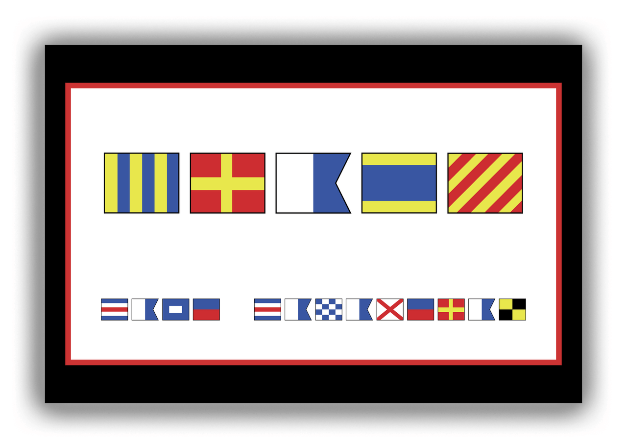 Personalized Nautical Flags Canvas Wrap & Photo Print II - Black and Red - Flags without Letters - Front View