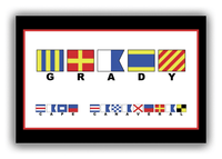 Thumbnail for Personalized Nautical Flags Canvas Wrap & Photo Print II - Black and Red - Flags with Small Letters - Front View