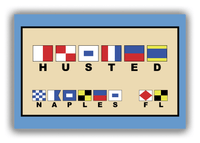 Thumbnail for Personalized Nautical Flags Canvas Wrap & Photo Print II - Blue and Tan - Flags with Large Letters - Front View