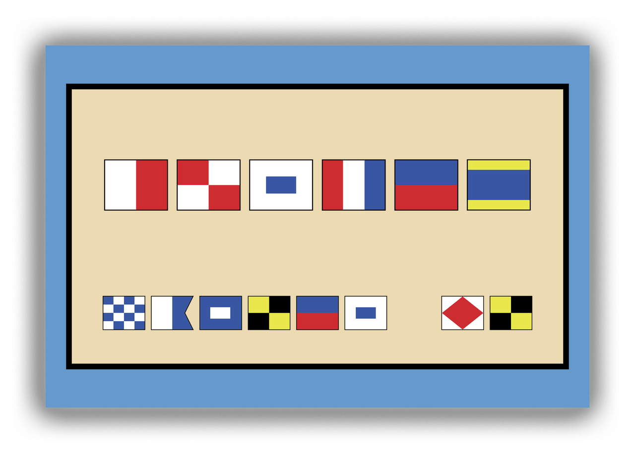 Personalized Nautical Flags Canvas Wrap & Photo Print II - Blue and Tan - Flags without Letters - Front View