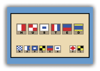Thumbnail for Personalized Nautical Flags Canvas Wrap & Photo Print II - Blue and Tan - Flags with Light Brown Frames - Front View