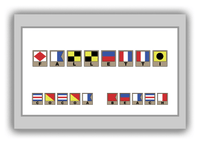 Thumbnail for Personalized Nautical Flags Canvas Wrap & Photo Print II - Grey and White - Flags with Light Brown Frames - Front View