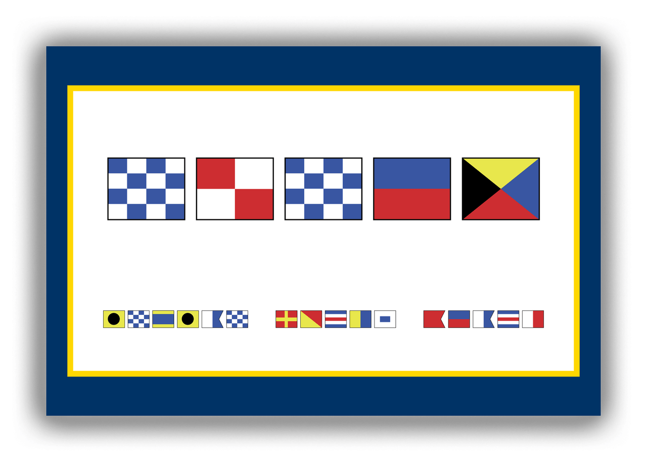 Personalized Nautical Flags Canvas Wrap & Photo Print II - Navy Blue and Gold - Flags without Letters - Front View