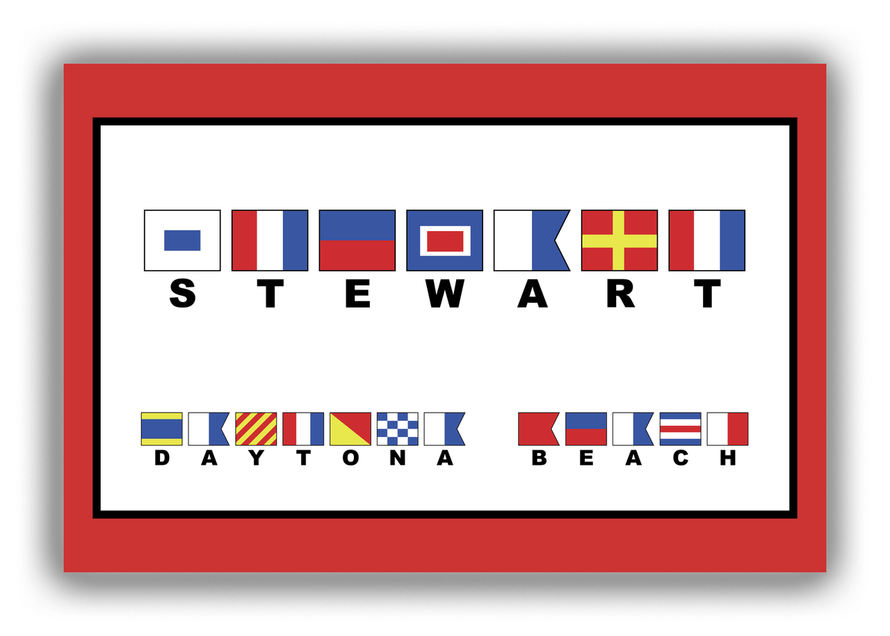 Personalized Nautical Flags Canvas Wrap & Photo Print II - Red and Black - Flags with Large Letters - Front View