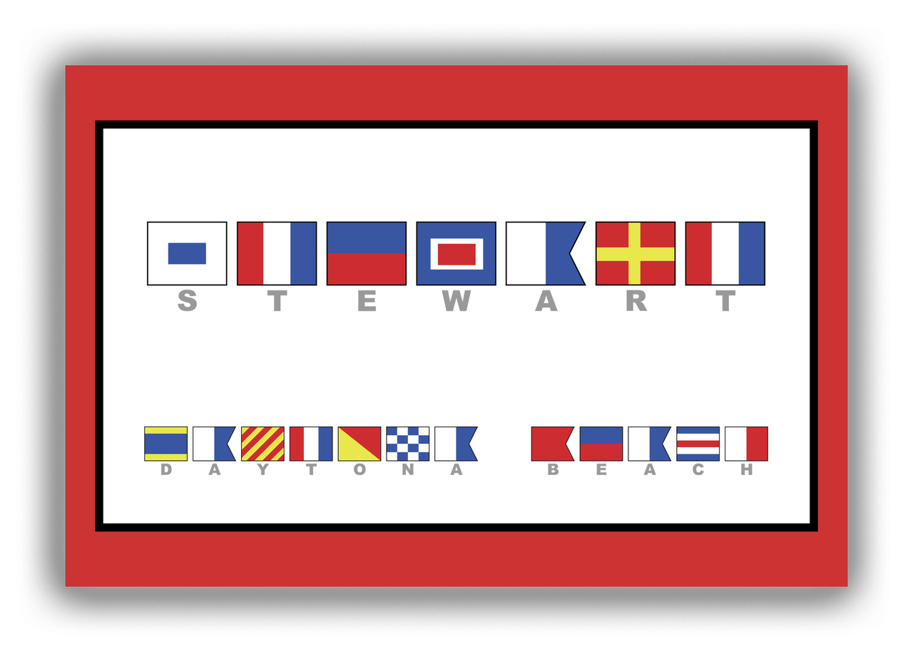 Personalized Nautical Flags Canvas Wrap & Photo Print II - Red and Black - Flags with Grey Letters - Front View