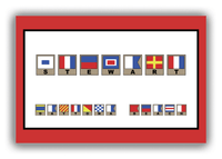 Thumbnail for Personalized Nautical Flags Canvas Wrap & Photo Print II - Red and Black - Flags with Light Brown Frames - Front View