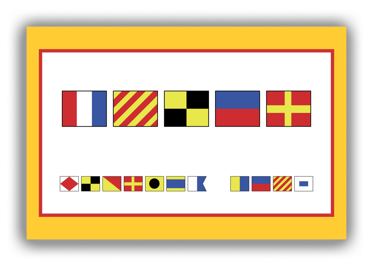 Personalized Nautical Flags Canvas Wrap & Photo Print II - Yellow and Red - Flags without Letters - Front View