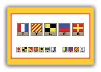 Thumbnail for Personalized Nautical Flags Canvas Wrap & Photo Print II - Yellow and Red - Flags with Light Brown Frames - Front View