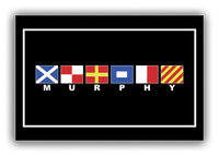 Thumbnail for Personalized Nautical Flags Canvas Wrap & Photo Print - Black and White - Flags with Small White Letters - Front View