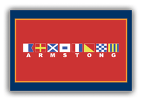 Thumbnail for Personalized Nautical Flags Canvas Wrap & Photo Print - Navy and Red - Flags with Large White Letters - Front View