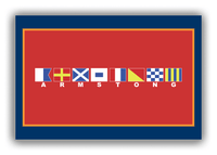 Thumbnail for Personalized Nautical Flags Canvas Wrap & Photo Print - Navy and Red - Flags with Small White Letters - Front View