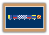 Thumbnail for Personalized Nautical Flags Canvas Wrap & Photo Print - Tan and Navy - Flags with Small White Letters - Front View