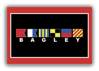 Thumbnail for Personalized Nautical Flags Canvas Wrap & Photo Print - Red and Black - Flags with Large White Letters - Front View